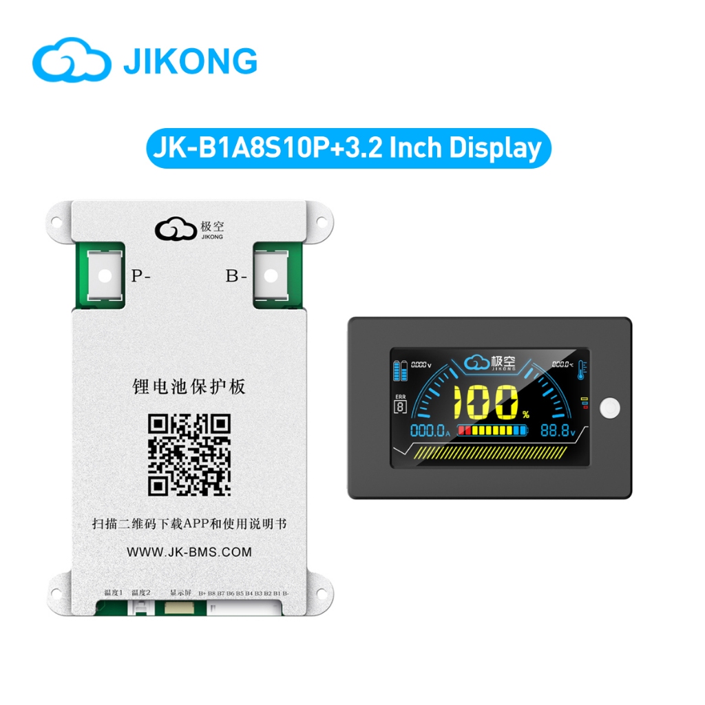 JIKONG JKBMS BMS Active Balance 1A 4S-8S 100A 12-24V แผ่นป้องกัน รองรับ NMC/LFP/LTO จอLCD ควบคุมผ่าน
