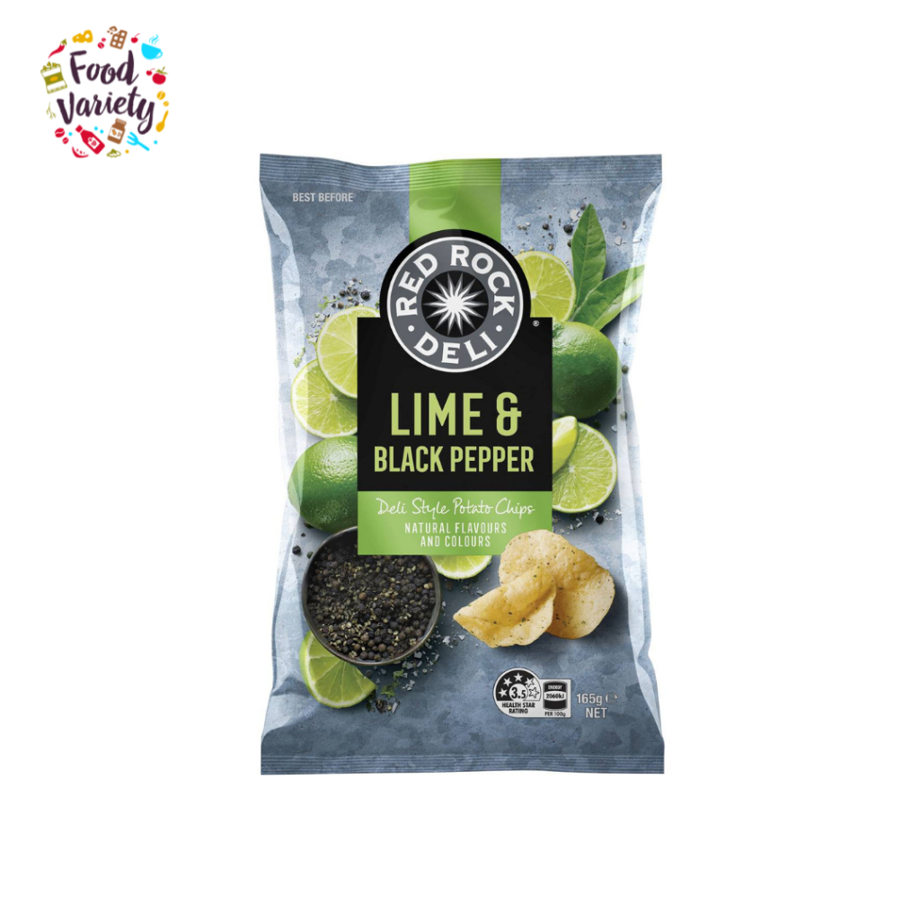 Red Rock Deli Lime & Black Pepper Potato Chips 165g