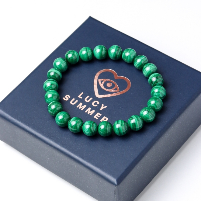 LUCYSUMMER กำไลข้อมือหินแท้ Malachite - มาลาไคล์ Premium AAAAA (กำไลหินแท้ รับประกันหินแท้)