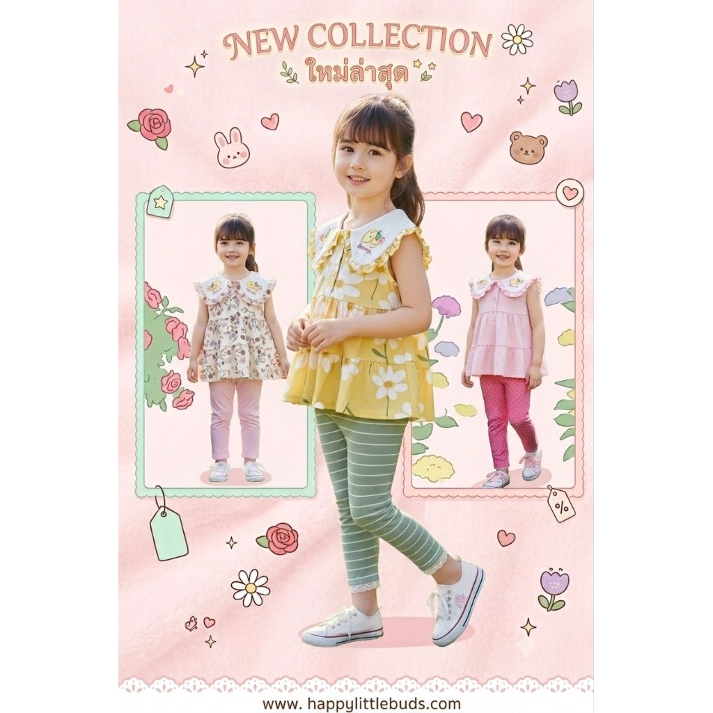 #74🆕งานใหม่ 💕ชุดเซ็ทเด็กผู้หญิงน่ารักงานแบรนด์ พร้อมส่ง💕size 12-18-24 m...3-4-5 y