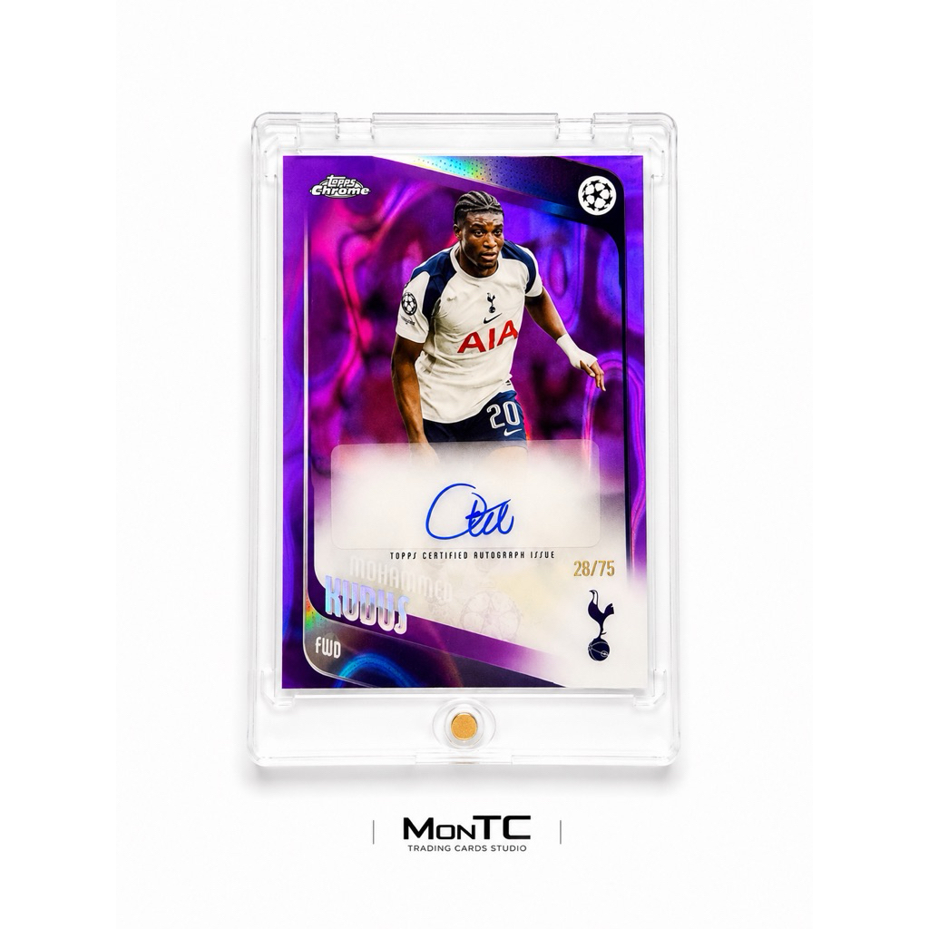Mohammed Kudus Purple Auto /75 (28/75) Topps Chrome UEFA Club Competitions 2025/26 Tottenham