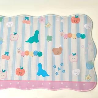 Giant mousepad/Desk mat : Curvy Stripe ที่รองเมาส์ขนาดใหญ่ขอบหยักน่ารักลายทาง 80x30cm | Stickwithme4ev
