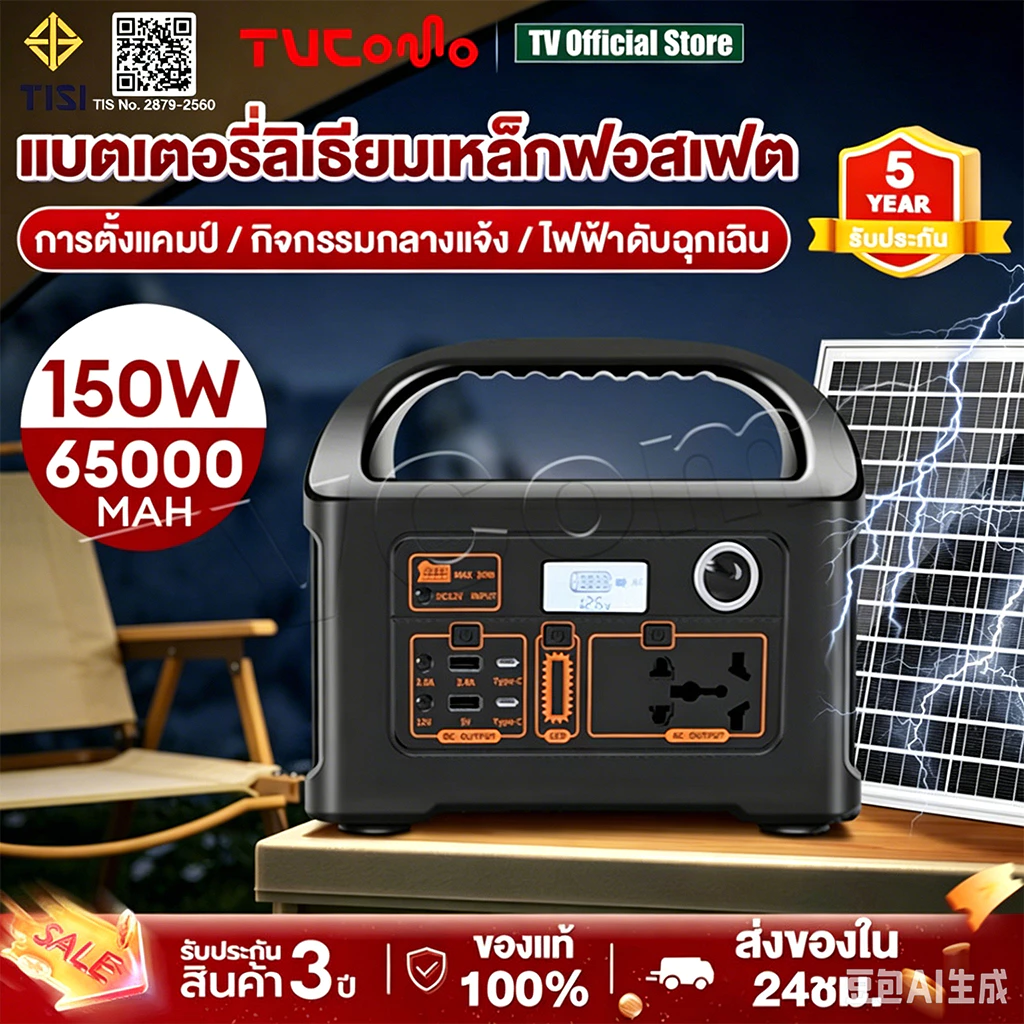 Portable Power Station สถานีไฟฟ้าพกพา รองรับแผงโซลาร์เซลล์