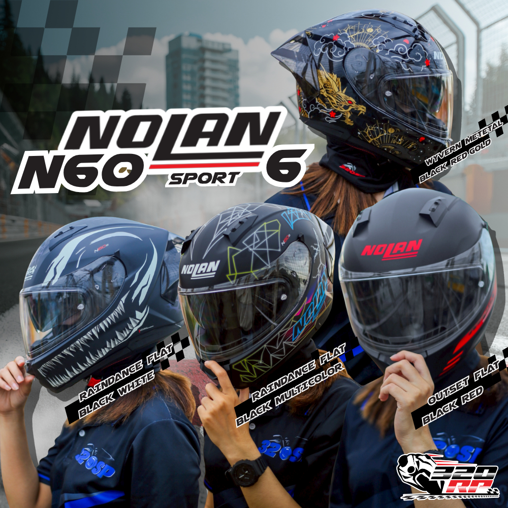 รุ่นใหม่ล่าสุด !! หมวกกันน็อคเต็มใบ NOLAN รุ่น N60-6 SPORT ของแท้ !! ส่งไว !! 320SP ราชพฤกษ์