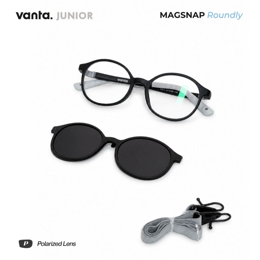 vanta. نظارة MagSnap Roundly بفلتر أزرق مع كليب مستقطب للأطفال — صورة 5