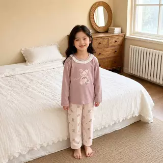 ชุดนอนเด็ก Premium Cotton Littlewinstory ผ้านุ่ม อบอุ่น สำหรับเด็กชายและเด็กหญิง Size 90-120