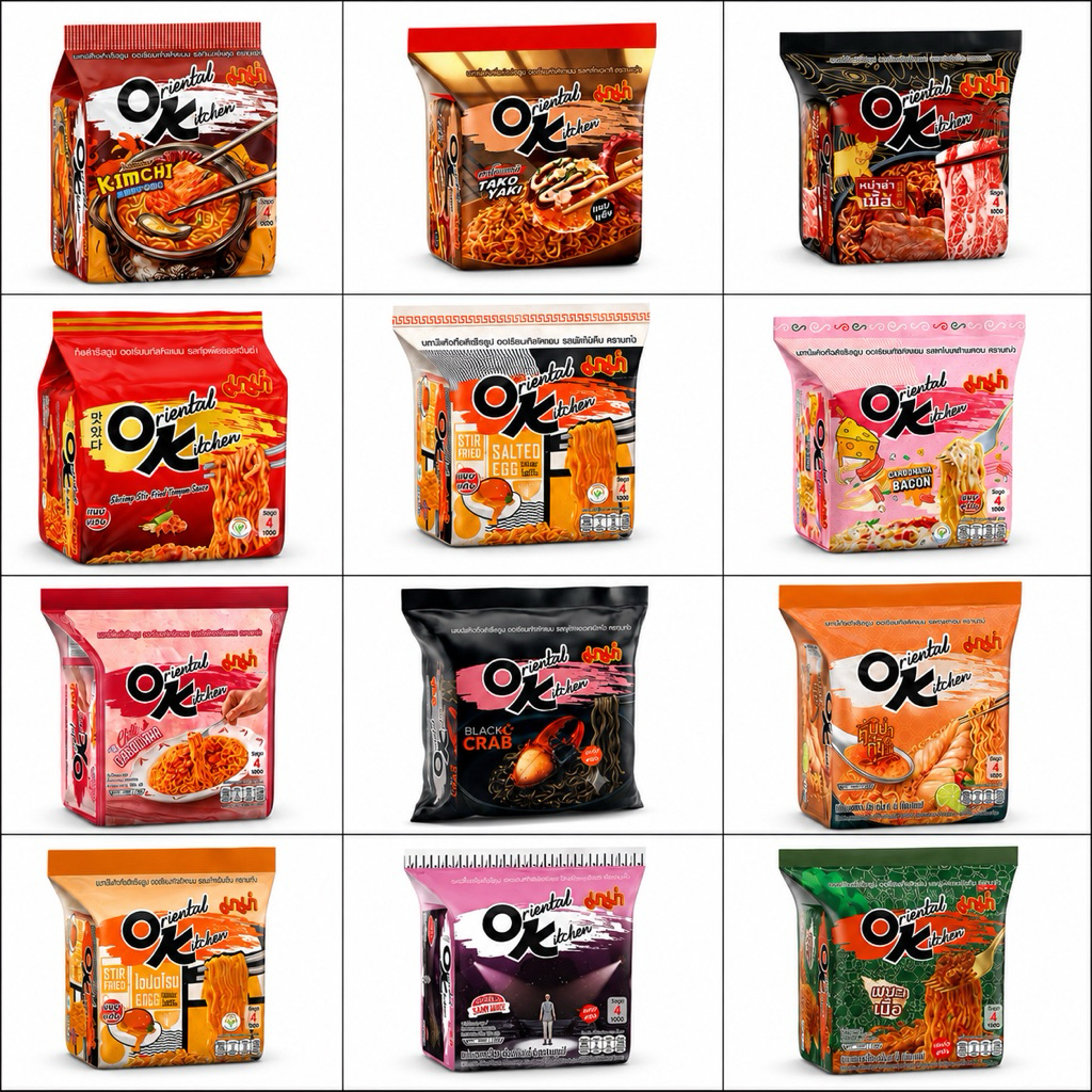 [1แพ็ค4ซอง] Mama OK มาม่า โอเค บะหมี่กึ่งสำเร็จรูป มีหลายรสชาติให้เลือก