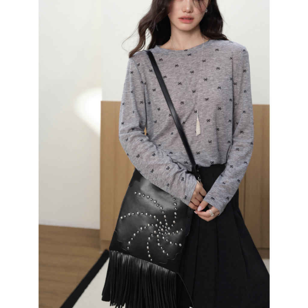 [Preorder] KUOSE : Long Sleeves Bow Top