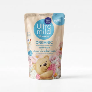 Babi mild Ultramild Shower เบบี้มายด์ อัลตร้ามายด์ ออร์แกนิค ครีมอาบน้ำ ขวดปั้ม/ถุงเติม 360มล-380มล.