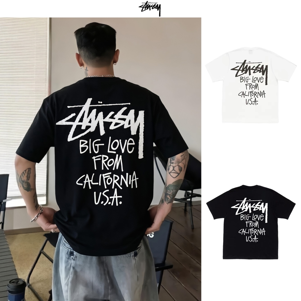 New เสื้อยืด Stussy Big Love Tee (Black/White)