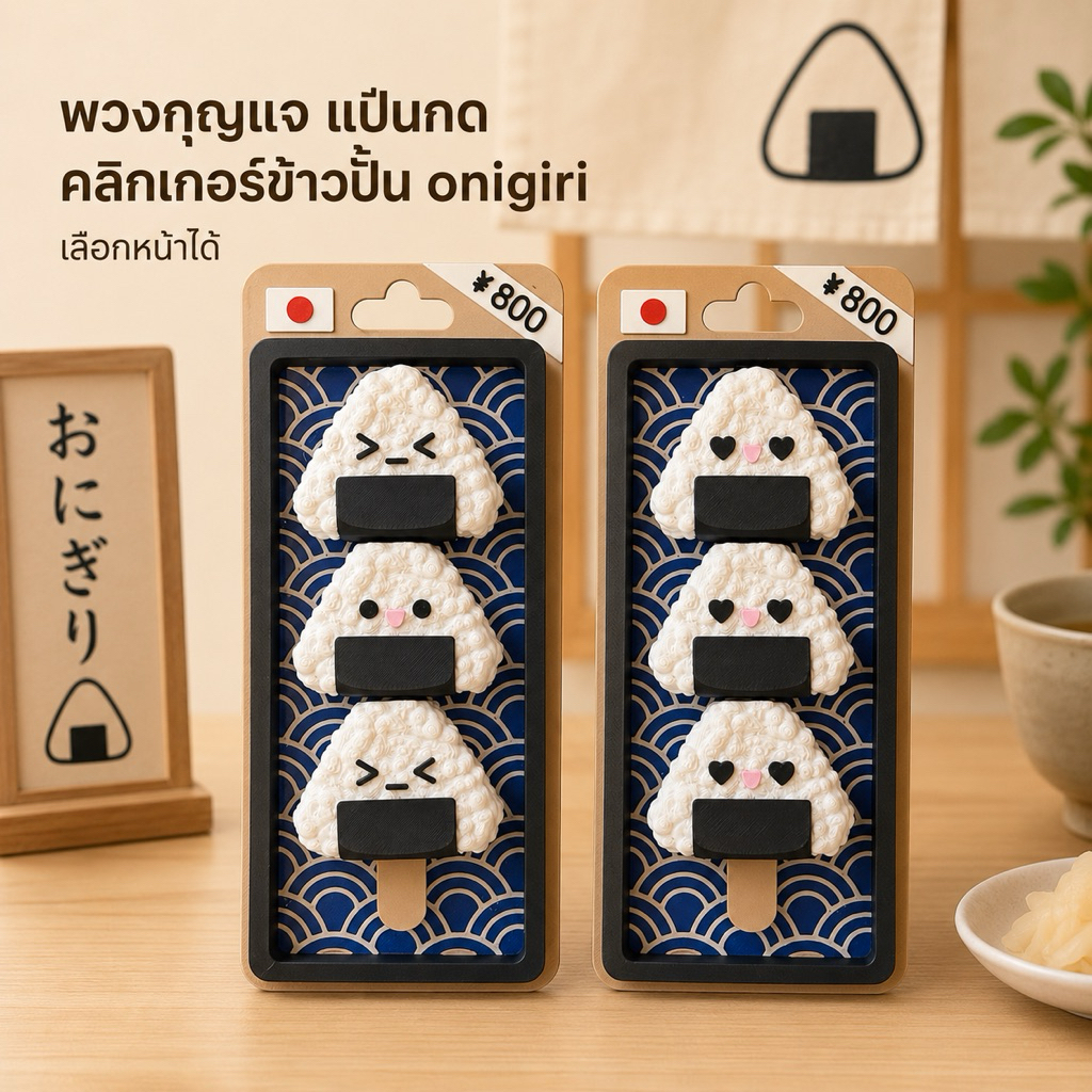 พวงกุญแจ แป้นกด คลิ๊กเกอร์ clicker ข้าวปั้นญี่ปุ่น onigiri