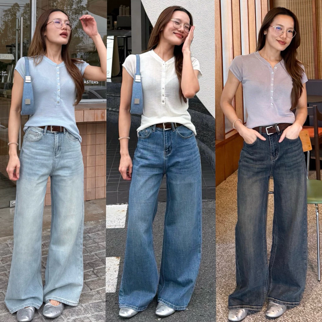 APPAREL.STORY- Oren Soft Wide Jeans (โอเรน) ยีนส์กระบอกใหญ่ ผ้าพรีเมียม