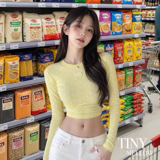 Candy CoCo - เสื้อแขนยาว เสื้อยืด ผ้าสลาฟพรีเมียมพิมพ์ลายจุด ผ้ายืดหยุ่นใส่สบาย - ( แคนดี้ )