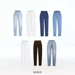 Merge Official - Slim Mid Waist Jeans 03 (พร้อมส่ง)