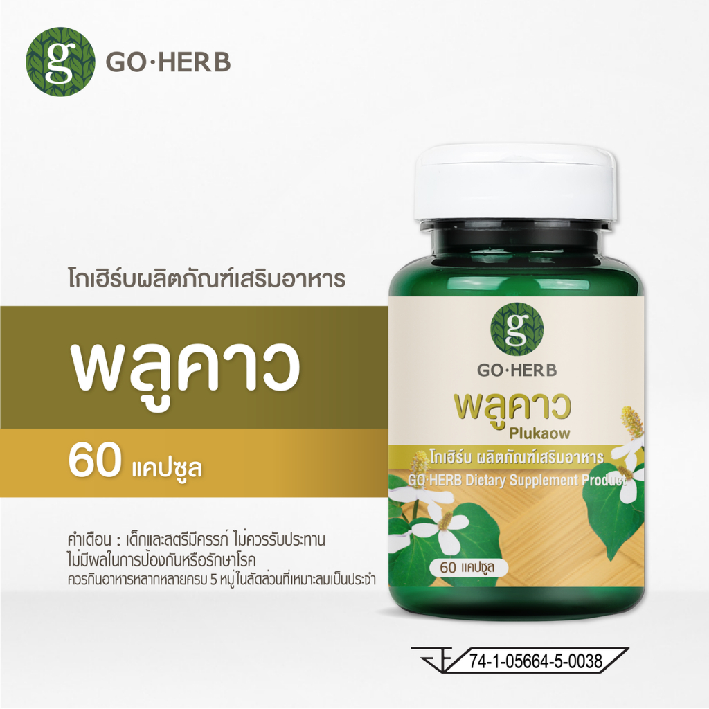 โกเฮิร์บ ผลิตภัณฑ์เสริมอาหาร พลูคาว 60แคปซูล วิตามินเสริมภูมิคุ้มกัน ต้านไวรัส ดูแลโรคผิวหนัง ฟื้นฟูระบบน้ำเหลือง