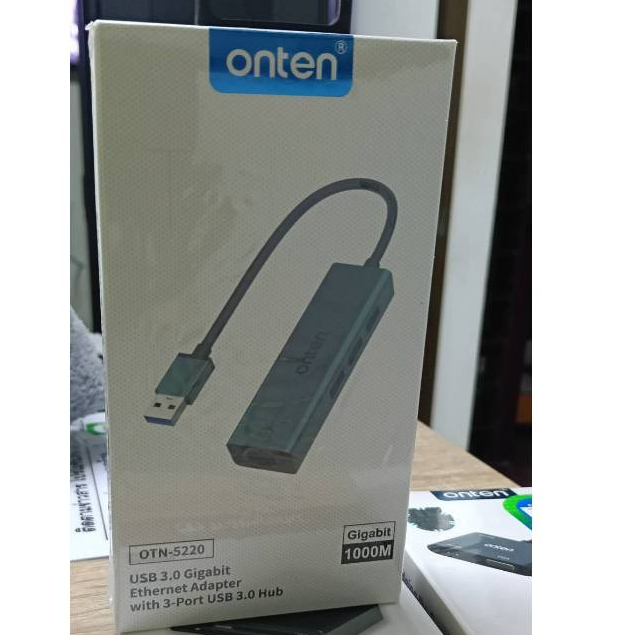 ONTEN OTN-5220 3 Port USB HUB v3.0 + LAN ONTEN 4 in 1 USB 3 Port + Lan Support Windows / Linux / Mac