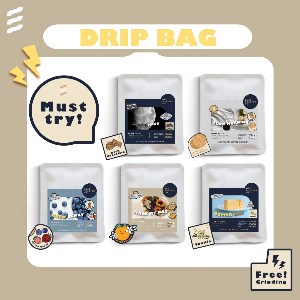 สินค้าขายดี กาแฟดริป ชุดละ5ซอง DRIP BAG COFFEE ชุด drip กาแฟพกพา อร่อยง่ายๆ drip ดื่มได้ทุกที่