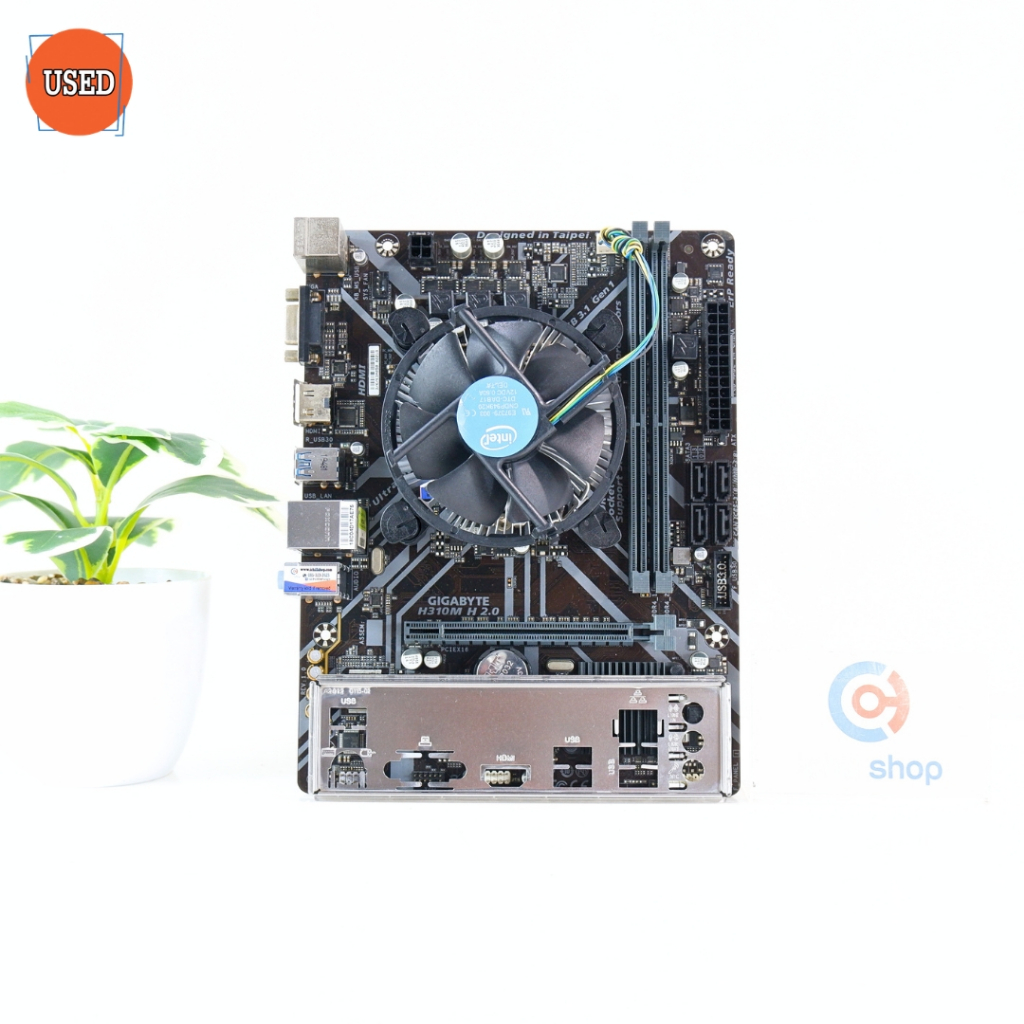 ชุดซีพียูพร้อมเมนบอร์ด CPU : INTEL CORE I3-9100F + MB : GIGABYTE H310M H 2.0 P14136
