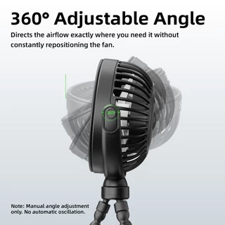 GOOJODOQ Fs106 พัดลมพกพา Type C ขาตั้งแบบสามขา พัดลมไอเย็น พร้อมจอแสดงผล พัดลมมือถือ พร้อมไฟกลางคืน