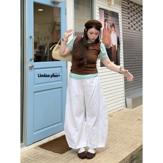LindaaPlus--“𝑩𝒖𝒈𝒈𝒚 𝐁𝐚𝐥𝐥𝐨𝐨𝐧 𝑱𝒆𝒂𝒏𝒔” กางเกงยีนส์สาวอวบอ้วน ทรงบอลลูน/ทรงบาร์เรล (Barrel) ✨ขากระบอกใหญ่พิเศษ มี4สีนะคะ