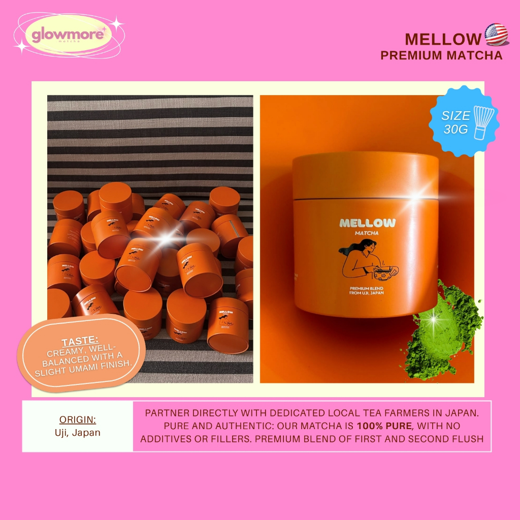 [พร้อมส่ง] Mellow Matcha - Premium Matcha 30g | กระปุกส้มตัวดัง