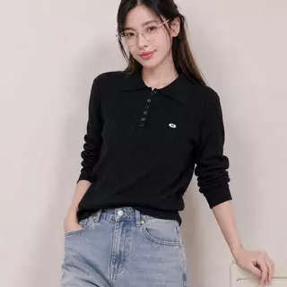 Chanan☘️ CN174 5สี เสื้อไหมพรมแขนยาวมีปก ทอลายเปียแน่นๆ ทรงสวยสไตล์ Old Money ( อก30-42 นิ้ว )