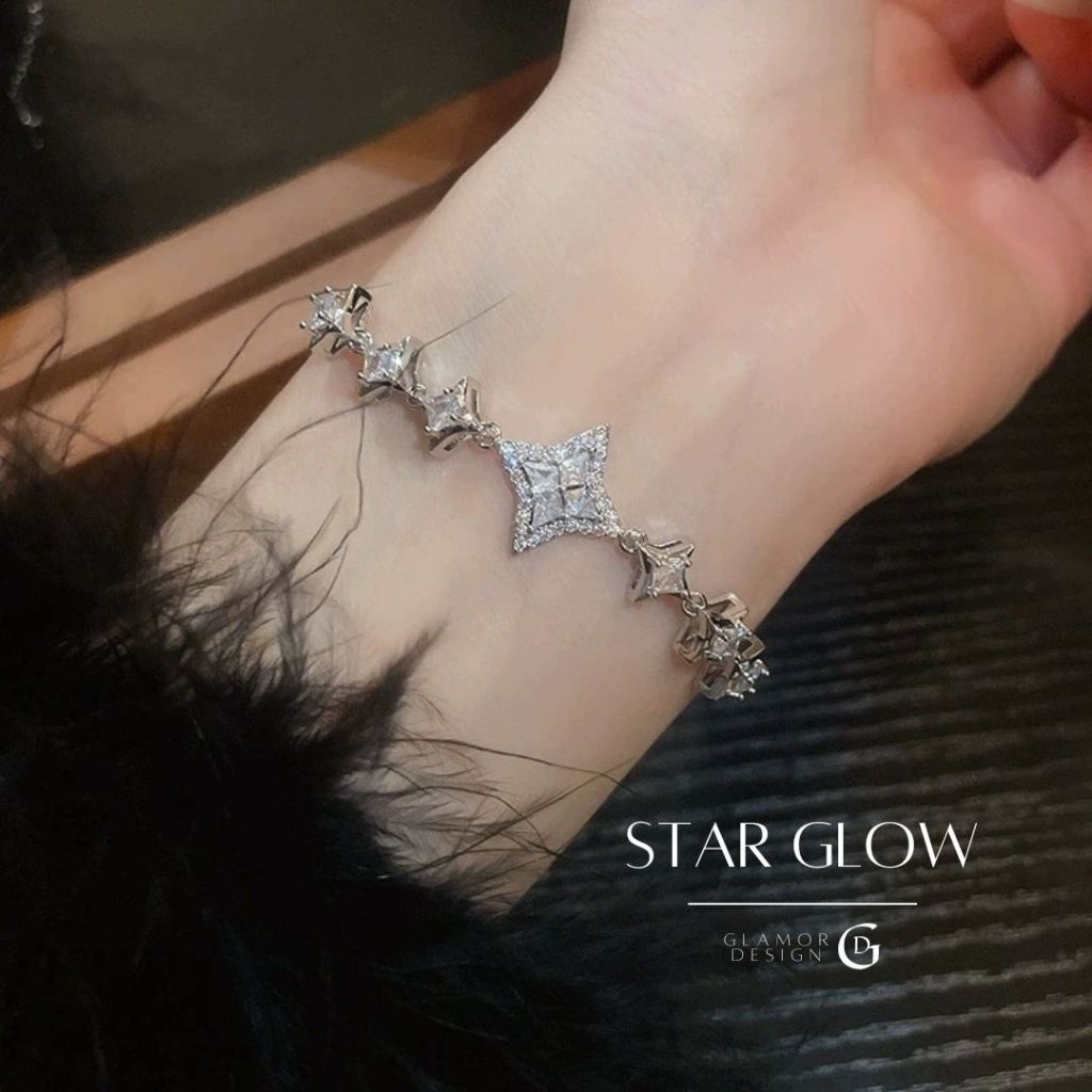 GLAMOR กำไลข้อมือเงินแท้ Star Glow กำไลข้อมือเรืองแสง กำไลข้อมือแฟชั่น นางฟ้า ประณีต ทำให้ผิวขาว