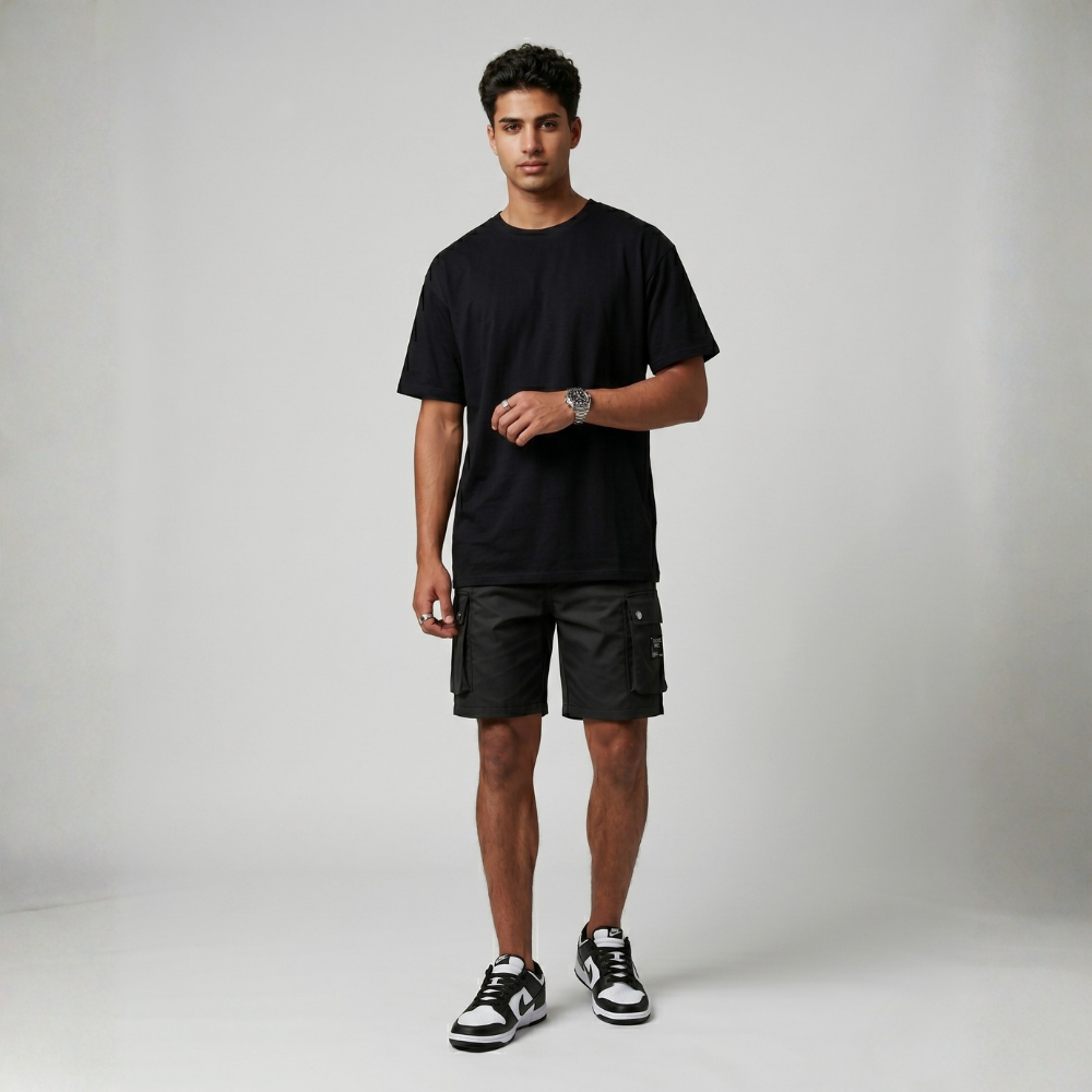 DAVIE JONES شورت كارغو رجالي Relax Fit — أخضر — صورة 4