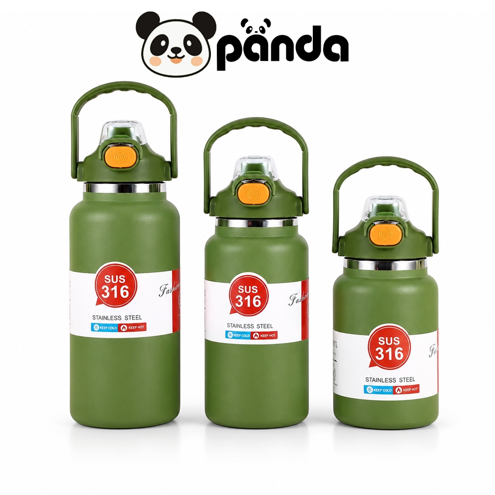 PANDA แก้วเก็บความเย็น 900ML/1400ML ขวดน้ำสแตนเลส SUS316 ขนา