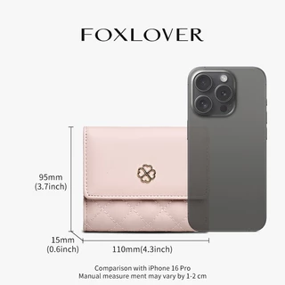 FOXLOVER กระเป๋าสตางค์สั้นสำหรับผู้หญิง มีช่องใส่บัตร 10 ช่อง สามารถใส่เงินเหรียญและบัตรประชาชน พกพาสะดวกเวลาออกไปข้างนอ