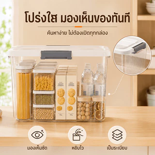 AIMO กล่องเก็บของ BOX กล่องพลาสติก มีล้อ ความจุสูง กล่องพลาสติก กล่องเก็บของ โปร่งใส เก็บเสื้อผ้า ได้เก็บของเล่น
