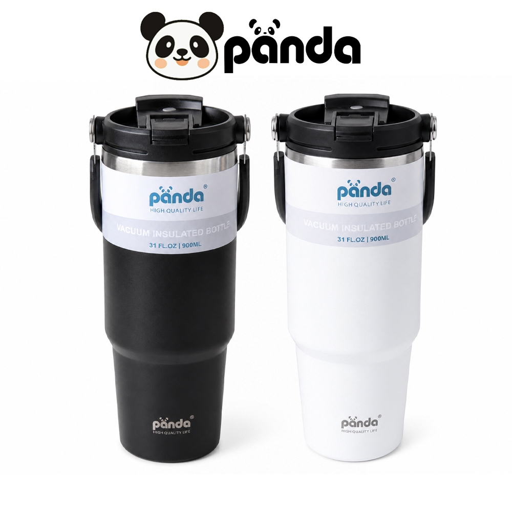 ใหม่ PANDA แก้วน้ําเก็บอุณหภูมิร้อน เย็น สเตนเลส30oz 900ml  