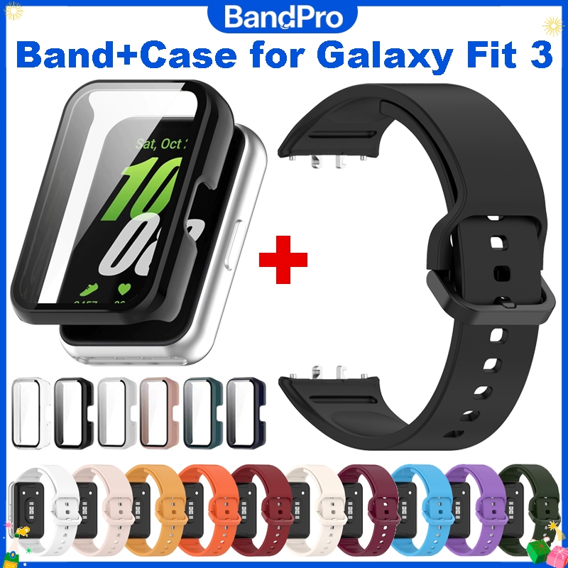 【สาย+เคส】สายนาฬิกาข้อมือซิลิโคน แบบนิ่ม สําหรับ Samsung Galaxy Fit 3 สาย