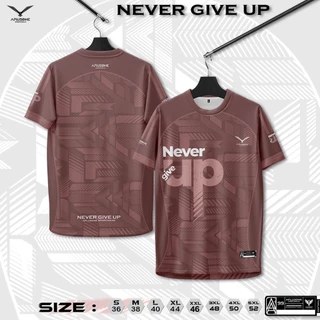 NEVER GIVE UP ใหม่เสื้อคอกลมเนื้อผ้าคุณภาพใส่สบายใส่ได้ชายหญิง 5 สี
