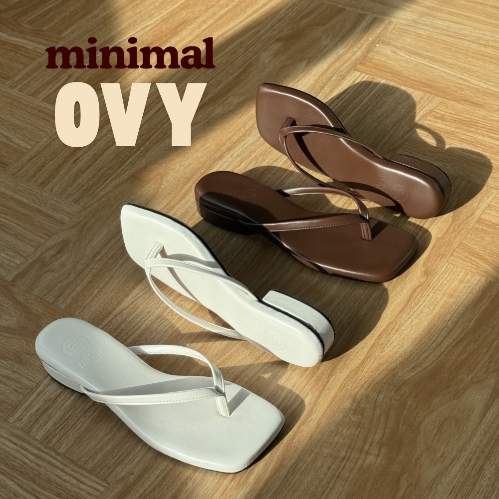Favorite.shoes (25) รุ่น Ovy โอวี่ รองเท้าแตะหูคีบเสริมส้น ดีไซน์มินิมอลใส่ได้ทุกวัน ไซส์ 36-45เนื้อเท้าเยอะอวบอูม+1ไซส์