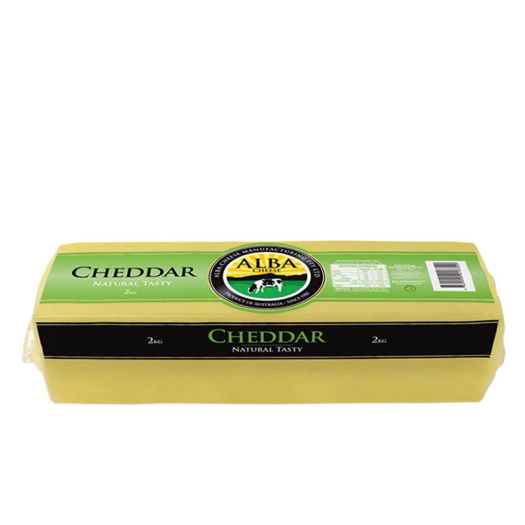 Alba Cheddar Cheese Block 2kg - เชดดาร์ชีสอัลบา 2กก