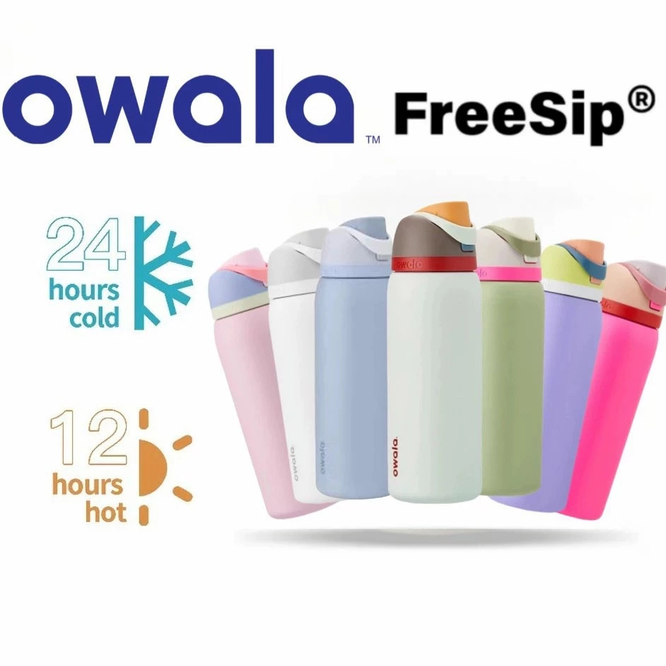 🔥 Owala FreeSip 24/32oz กระติกเก็บเย็นสุดฮิต | จิบ-ดื่มได้ในขวดเดียว ของแท้ USA พร้อมส่ง