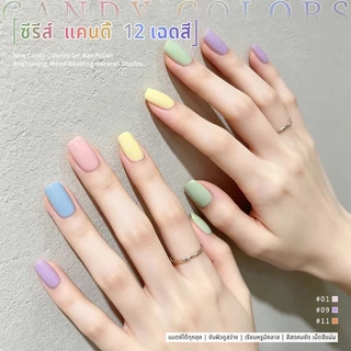 Nawoelite เล็บเจล สีทาเล็บเจล สีเจล เจลทาเล็บสีลูกกวาด 12 สี สีใสสดใส สวยน่ารัก สีสันชัดเจน ต้องใช้ไฟ LED/UV