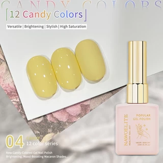 Nawoelite เล็บเจล สีทาเล็บเจล สีเจล เจลทาเล็บสีลูกกวาด 12 สี สีใสสดใส สวยน่ารัก สีสันชัดเจน ต้องใช้ไฟ LED/UV