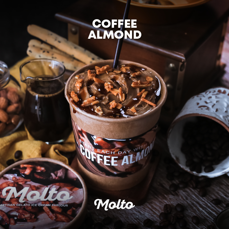 Molto ไอศกรีม รสกาแฟ อัลมอนด์ 16 ออนซ์ - Molto Premium Gelato - Ice cream Coffee Almond 16 oz. ‼️ซื้