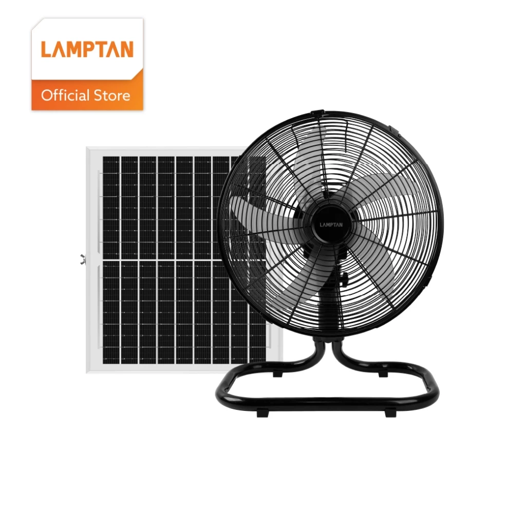 LAMPTAN พัดลมพลังงานแสงอาทิตย์ รุ่น STS-02 17 นิ้ว พร้อมที่ชาร์จ USB [5 ใบพัด]