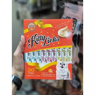 9228 KITTY LICKS 30 TUBES / ขนมแมว ขนมแมวเลีย รสทูน่า, ทูน่า & แซลม่อน, ทูน่า&หอยเชลล์ 30 หลอด **1แถม1 299บาท