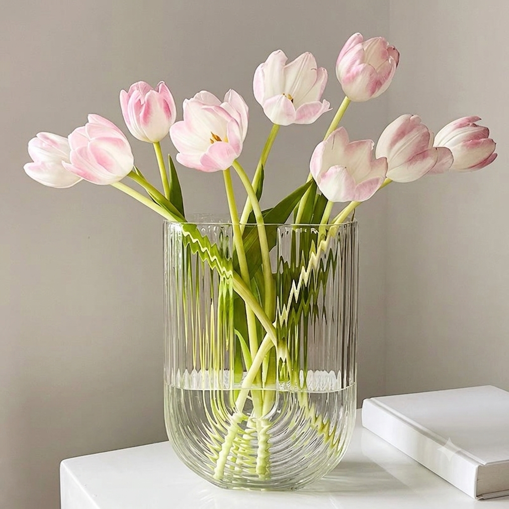 OurHome [พร้อมส่ง] แจกันแก้วรูปตัวยู U-shaped glass vase ของแต่งบ้าน พร็อพถ่ายรูป ร้านกาแฟ ร้านอาหาร ของตกแต่งโรงแรม การ