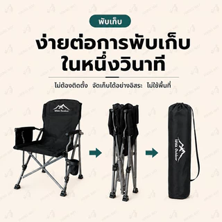 เก้าอี้แคมป์ปิ้ง เก้าอี้สนาม ปิคนิค พับและพกพาได้ ท่ออลูมิเนียมหนา รับน้ำหนักได้ 200kg แข็งแรง ทนทาน