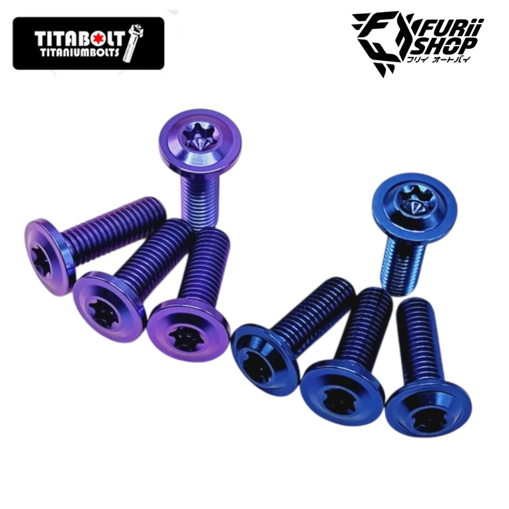 นอต TITABOLT จานเบรก TORX มีบ่า M8: 1.25 ม่วง