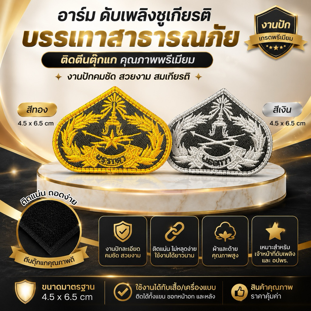 อาร์มดับเพลิงชูเกียรติบรรเทาสาธารณภัย(ติดตีนตุ๊กแก)
