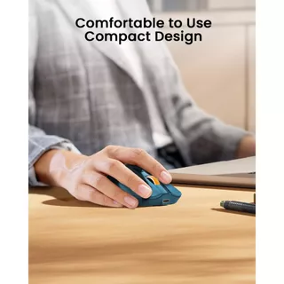 ProtoArc EM15 เมาส์ไร้สาย ออกแบบตามหลักสรีรศาสตร์ ใช้งานสบาย ชาร์จได้ บลูทูธ USB-A/Type-C 3 โหมด สีน้ำเงินแซฟไฟร์ รับประ