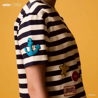 Endless Holiday Weekend Tee Mickey Ears to the Ocean Blue & Navy Stripe