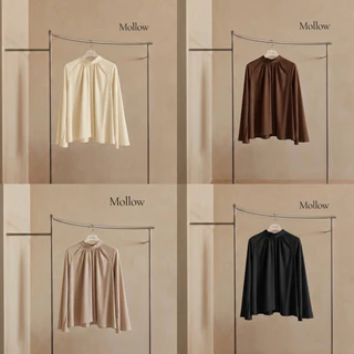 Mellow - ana studio เสื้อคลอปแขนกระดิ่งงานชีฟองสับในทั้งตัว