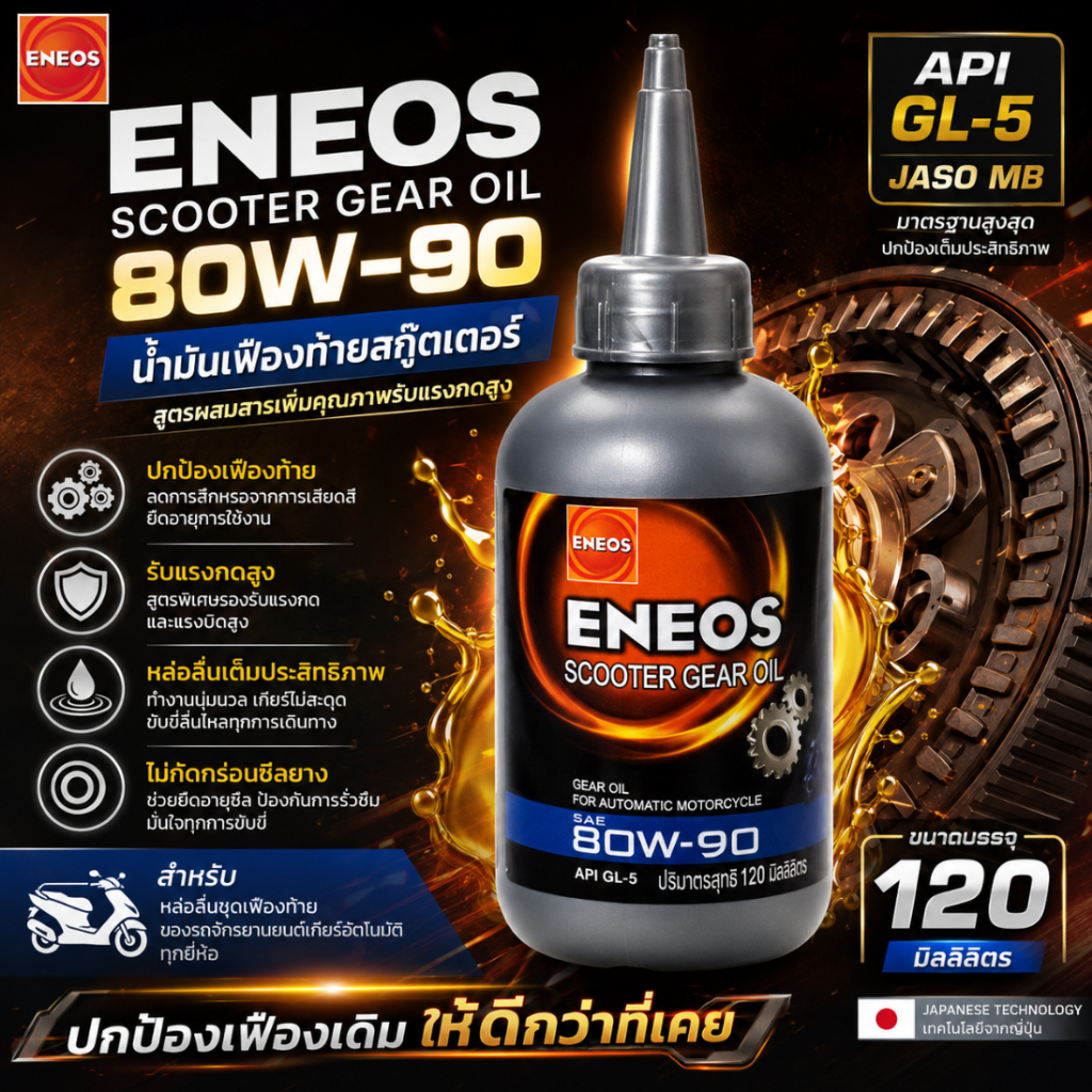 น้ำมันเฟืองท้าย ENEOS Scooter Gear Oil 80W-90 ขนาด 120 มิลลิลิตร